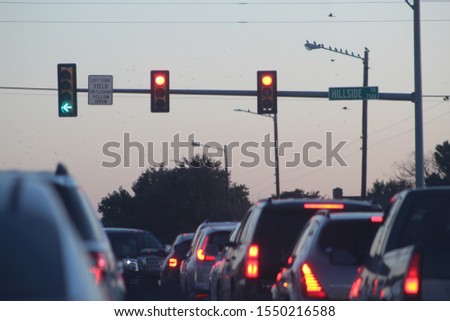 Light Traffic Jam at A Redlight