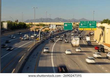 Light Traffic on Loop 101 Freeway in Phoenix, Arizona