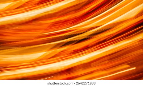 light trail color of fire moving, high speed move curve of orange lighting effect abstract for space effect background