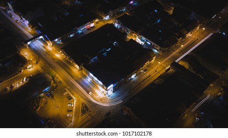 light trail night view