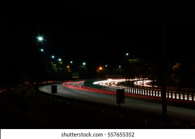 light trail on highway