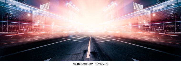 the light trails on the modern building background in shanghai china. - Powered by Shutterstock