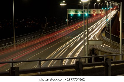 Light Trails On Tasman Bridge