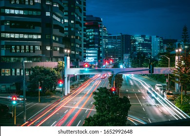 Light Trails On Wellington At Night