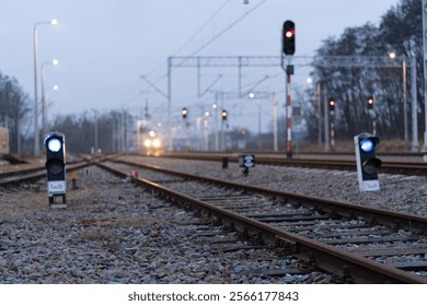 the light of a train approaching in the distance
