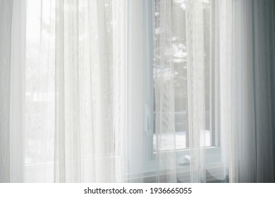 Light translucent curtain on the window