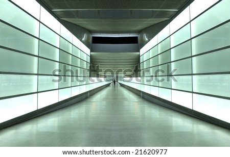 light wall tunnel in underground station in Berlin, Germany