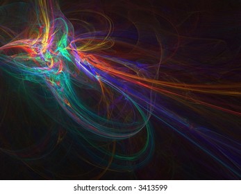 Light waves on black background