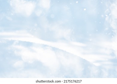 LIGHT WINTER CHRISTMAS SNOW BACKGROUND, BLUE FROSTY DESIGN, COLD NATURAL PATTERN, SNOWY LANDSCAPE IN SUN LIGHT HAZE - Shutterstock ID 2175176217