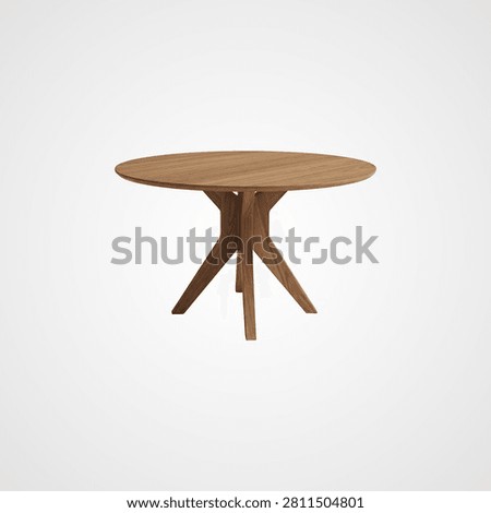 Light wood dining table with oval and four tapered legs