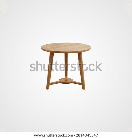 Light wood round side table with tapered legs, minimalist
