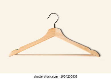 Light Wooden Clothes Hanger Closeup