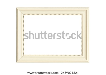 Light wooden rectangular picture frame isolated on a white background