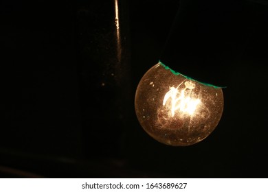 A lightbulb in the dark background