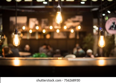 Lightbulbs In Caffee Interior