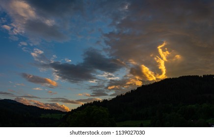 Lighted clouds in the Austrian Alps