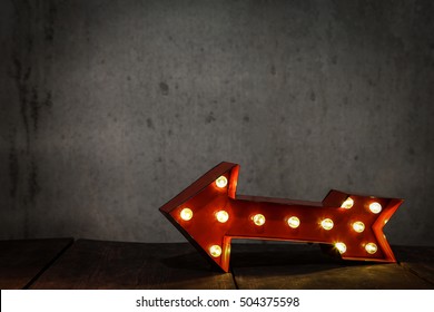 Lighted Red Marquee Arrow 