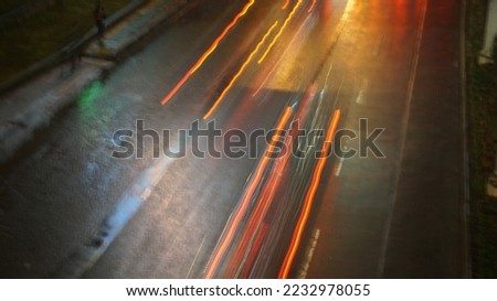 lighteffect tecorded in slow speed camera on night street
