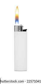 Lighter With Fire On White Background