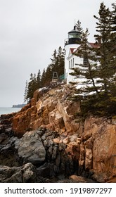 Lighthouse Acadia National Park Winter