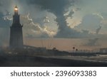 lighthouse at alexanderia Egypt Mediterranean sea 