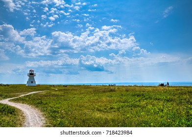 Lighthouse At The Beach On A Warm Summer Day, Carleton Camping, Quebec, Canada