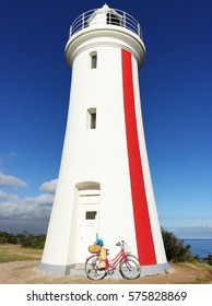 Lighthouse And Bicycle In Beautiful Town In Devonport, Tasmania, Australia