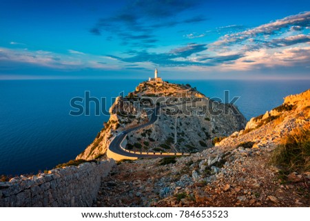 Lighthouse of Cap de Formentor Mallorca Spain around Sunset 