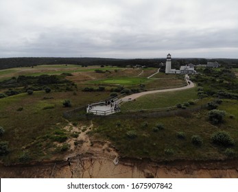 Lighthouse Cape Cod Aerial By Drone