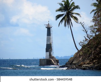 A Lighthouse Damaged By 2004 Indian Ocean Earthquake And Tsunami At Ross Island, Port Blair, Andaman And Nicobar Islands, India, Asia.