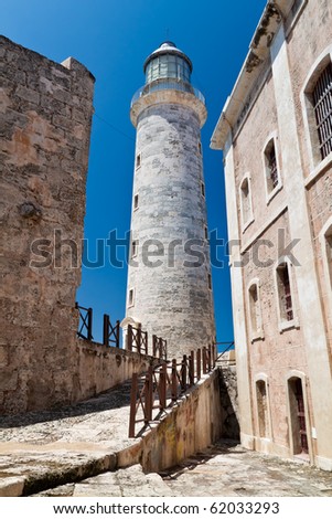 The lighthouse of El Morro at the entrance of the bay of Havana, Cuba