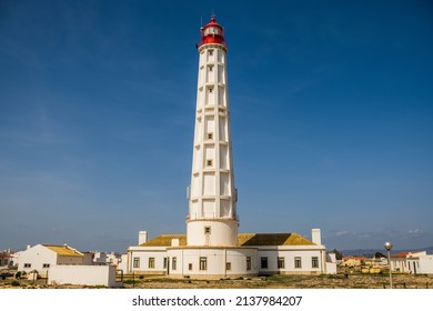 Lighthouse at Farol Island, Faro Disctrict, Algarve, Portugal
