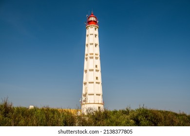Lighthouse at Farol Island, Faro Disctrict, Algarve, south Portugal