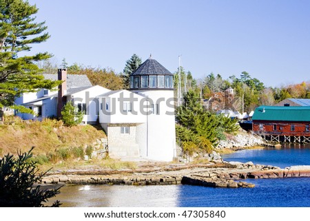 Lighthouse First Light Bed Breakfast Maine Stock Photo (Edit Now ...