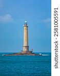 Lighthouse of Goury, at the northwestern tip of Cotentin peninsula, Normandy, France