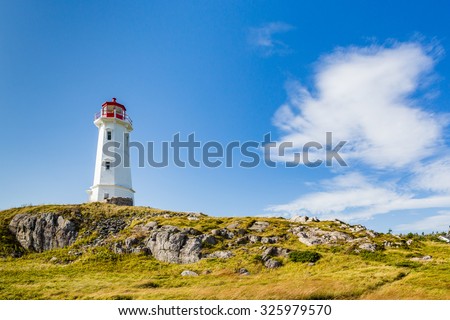 Lighthouse guarding coast of Sydney, Nova Scotia