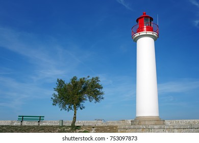 Lighthouse Of  Saint-Martin-de-Ré Harbor In île De Ré Island