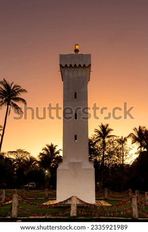 Lighthouse in the historic center of the old town of Porto Seguro in the state of Bahia, Brazil.