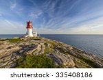 Lighthouse Lindesnes Fyr on most southern point of Norway