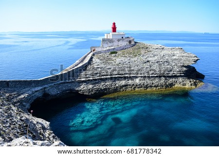 Lighthouse of Madonetta, Bonifacio, south of Corsica, France