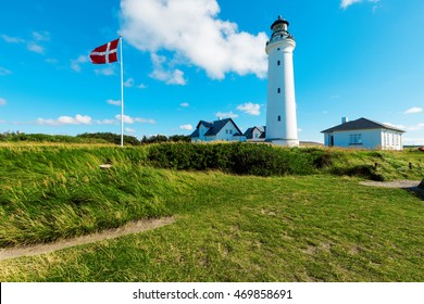 Lighthouse In Nature, Landscape Of Denmark