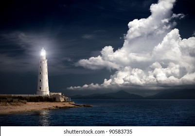 Lighthouse At Night