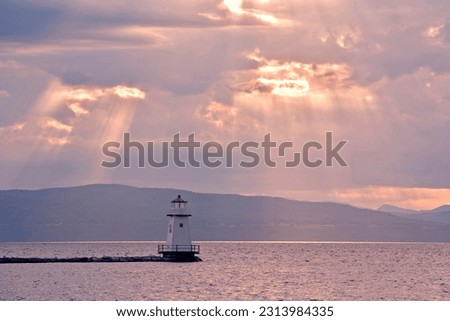 The lighthouse on Lake Champlain in Burlington, Vermont, USA