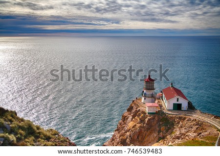 Lighthouse on Reyes point national park in California, USA