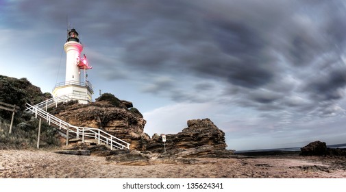 Lighthouse with part of the beach