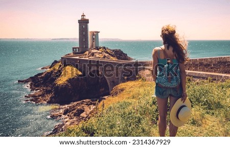 Lighthouse of Petit Minou in Plouzane,  Brittany- France, near Brest
