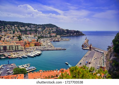 The lighthouse at the Port of Nice on the Mediterranean Sea at Nice, France along the French Riviera. - Shutterstock ID 1727703538