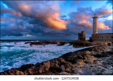 Lighthouse Of Saint Cross (faro Di Santa Croce) Augusta Sicily