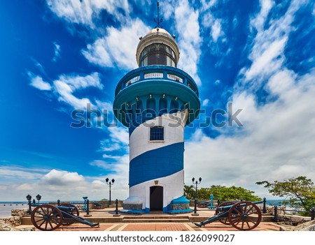 Lighthouse of Santa Anna fort Las Penas district landmark of Guayaquil Ecuador in south america