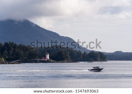 Similar – Image, Stock Photo Alaska | lonely lighthouse on the sea way to Juno
